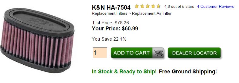 K&amp;amp;N Air Filter for 2009 Honda Shadow Spirit