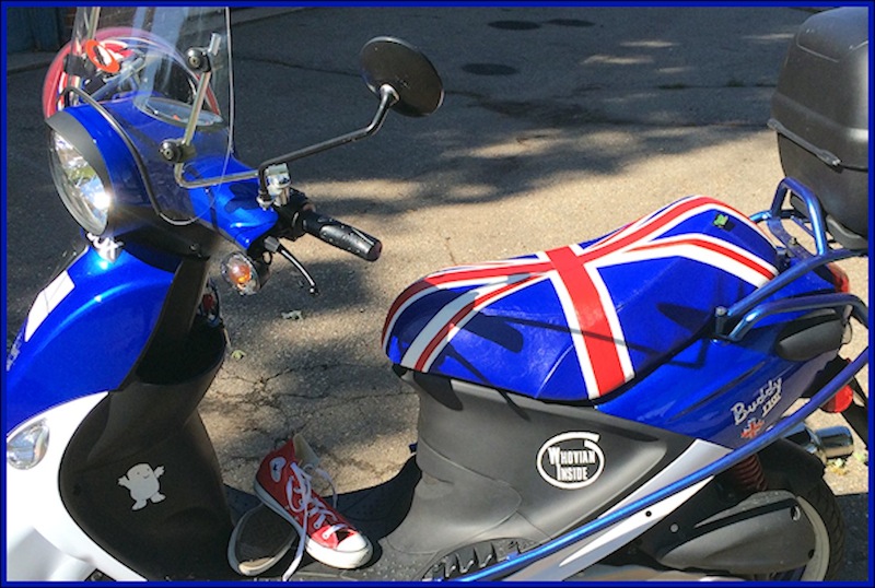 Union Jack over Brit Buddy on Solo Seat