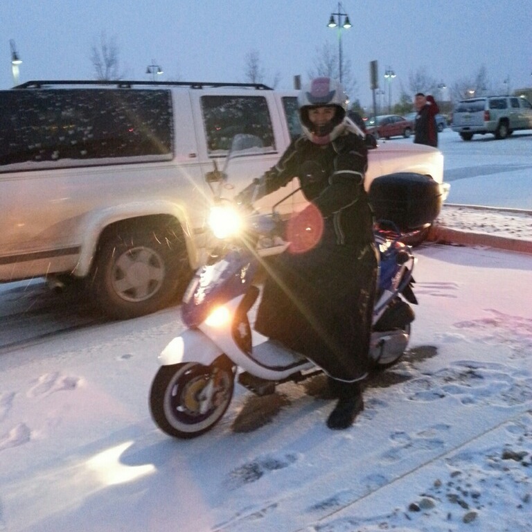 The TARDIS does not mind the snow or the cold and what's 15 degrees when you are on a Buddy scooter!