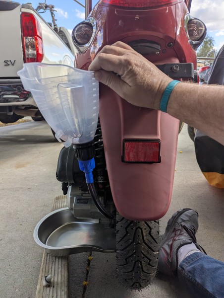 Adding 110cc of Royal Purple 75-140.