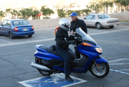 Linda H., Yamaha 400cc Majesty, 2nd Overall/1st Place 400cc Class.